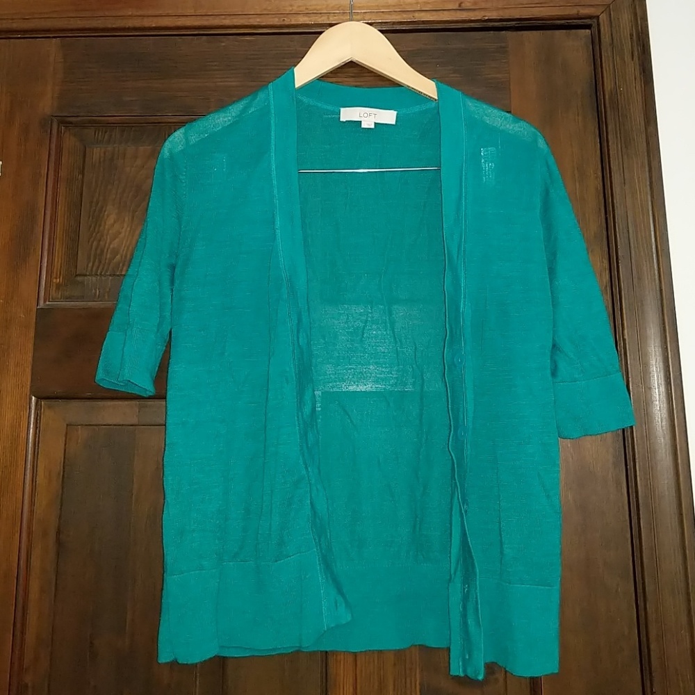 Loft v neck cardigan, green large
